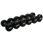 Commercial Round Rubber Dumbbell [Weight: 30kg] - Image 2