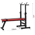 Kobo Folding Multi Exercise Weight Lifting Bench With Squat Stand And Dips Bar - Image 3