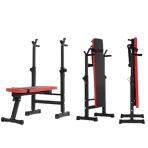 Kobo Folding Multi Exercise Weight Lifting Bench With Squat Stand And Dips Bar - Image 2